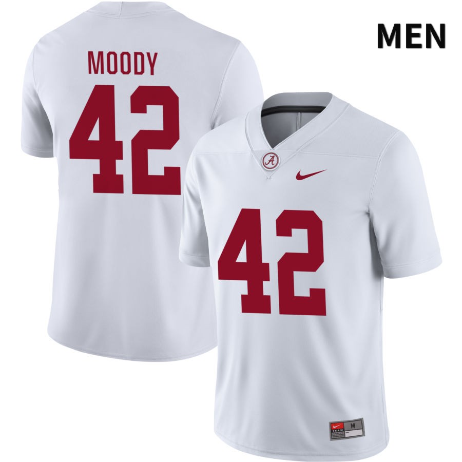 Alabama Crimson Tide Men's Jaylen Moody #42 NIL White 2022 NCAA Authentic Stitched College Football Jersey AE16S38VI
